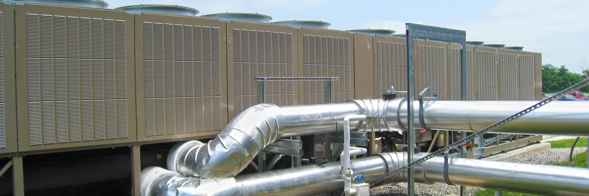 A large chiller outside, which could be made more efficient with an ice storage system