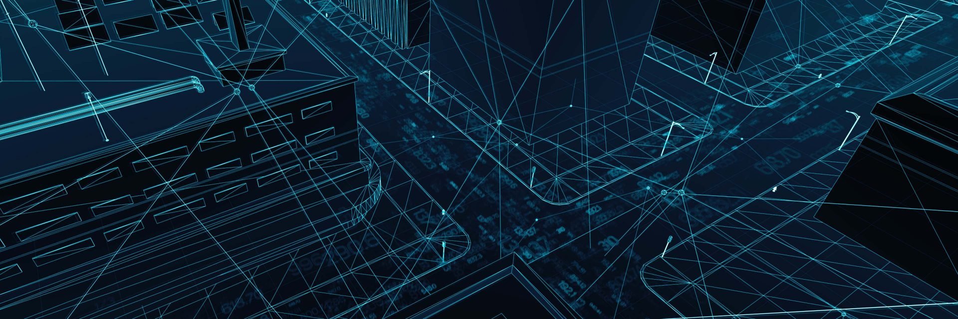 points of data insight highlighted inside buildings