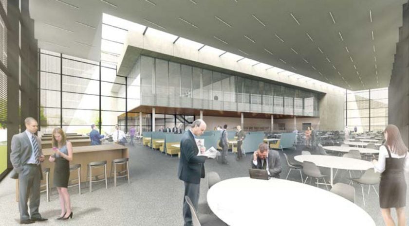open building design inside a new pharma facility