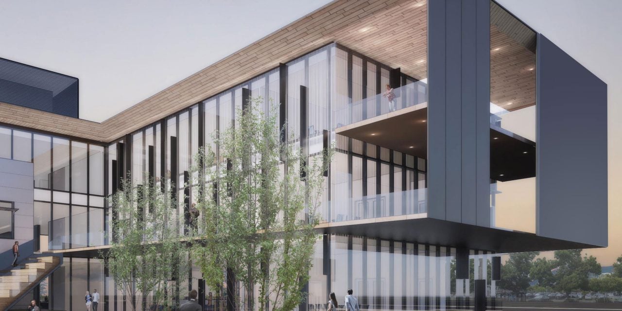 modern office design with large windows