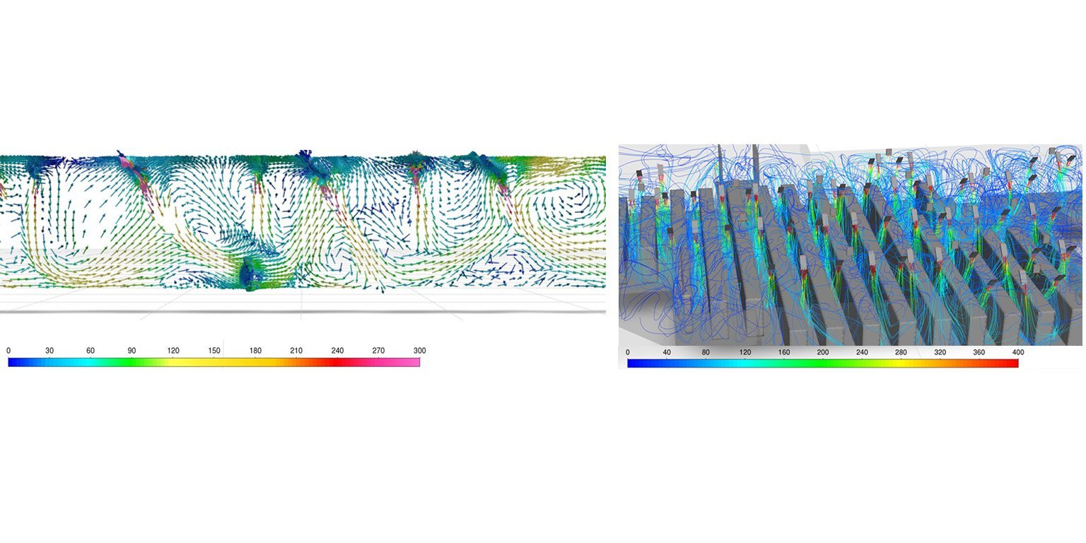 2 CFD simulations of air velocities