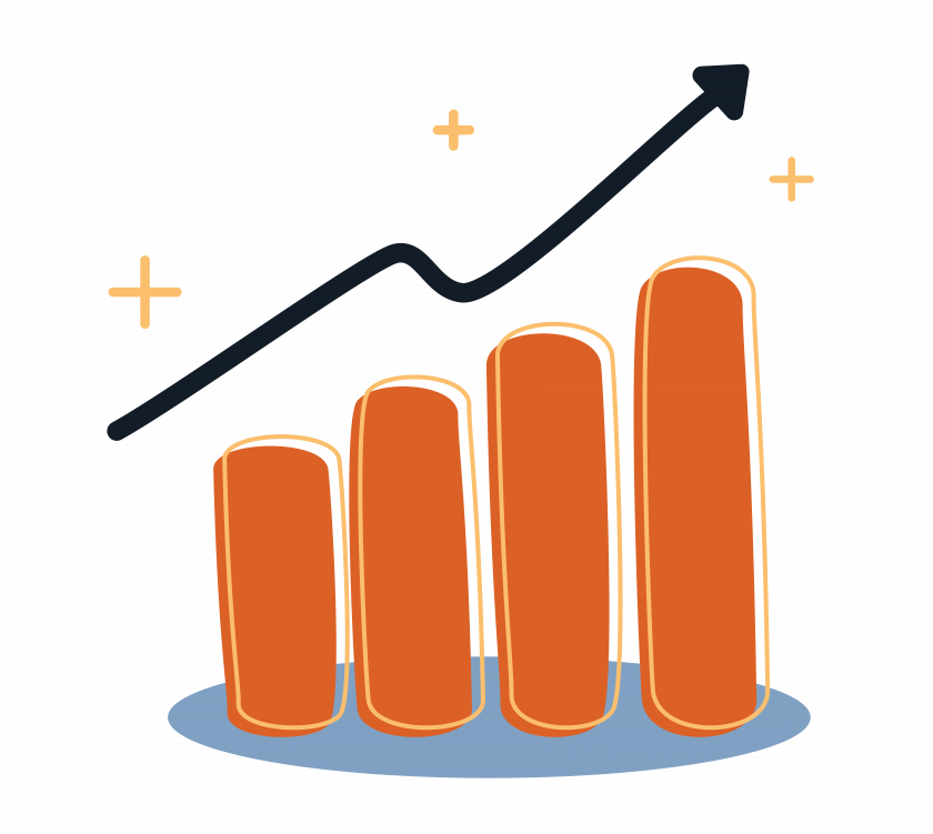 Arrow rising representing growth in plasma demand