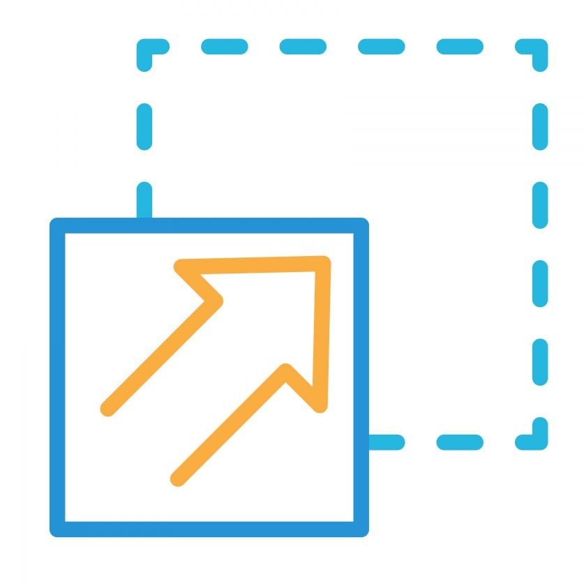 arrow inside one box pointing to another box