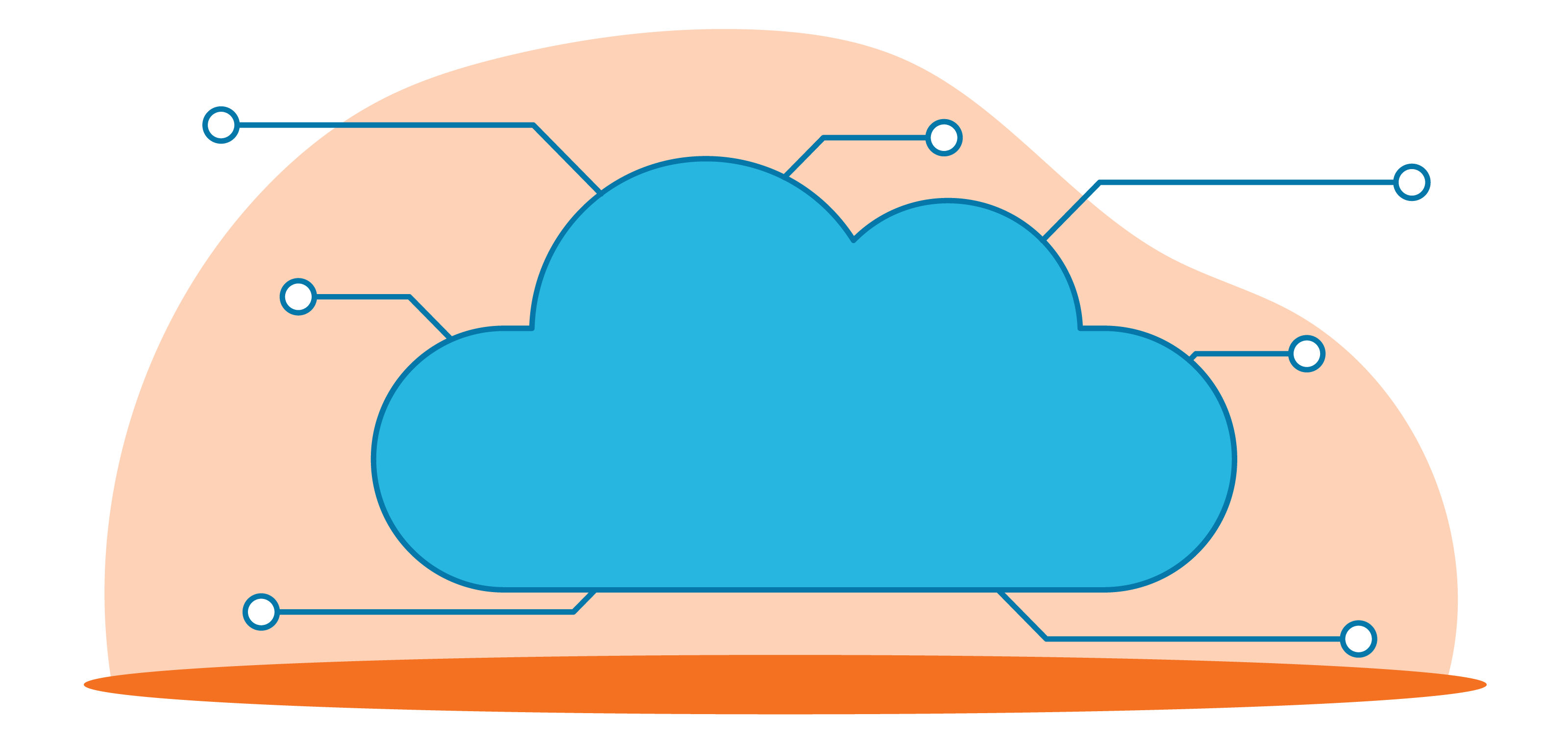 cloud over digital technology background