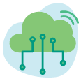 green cloud computing icon