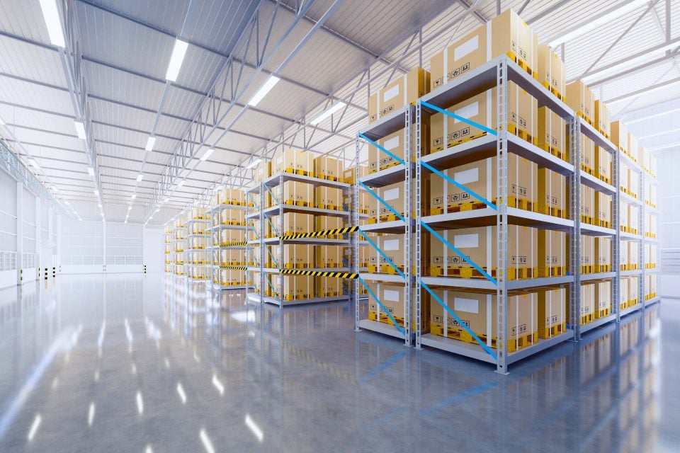 bright and clean new warehouse