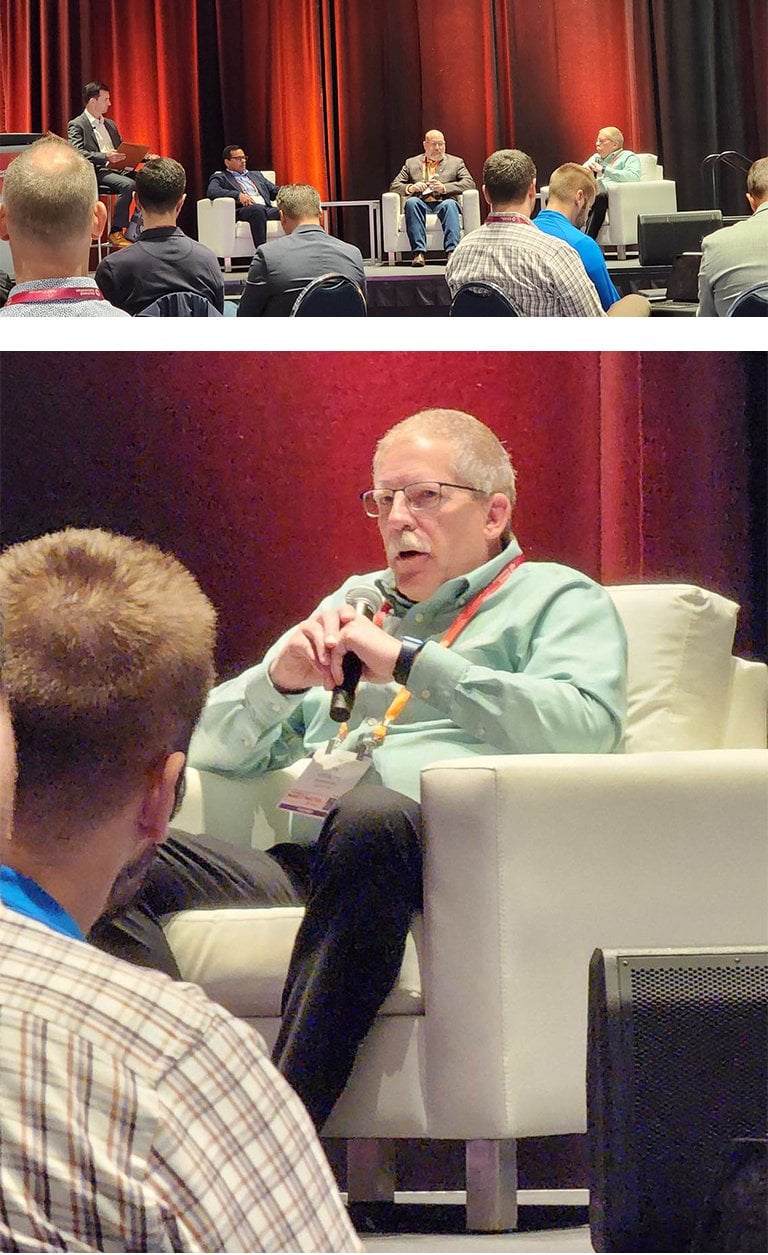 CRB Jim Vortherms on stage for Rockwell Automation Fair panel discussion