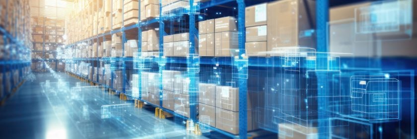 abstract warehouse flow simulation with ai