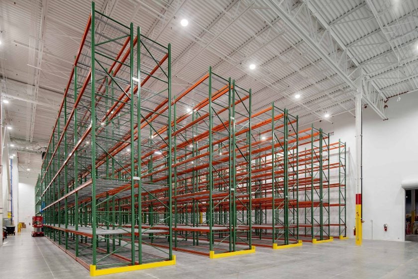 Warehouse with colorful accents