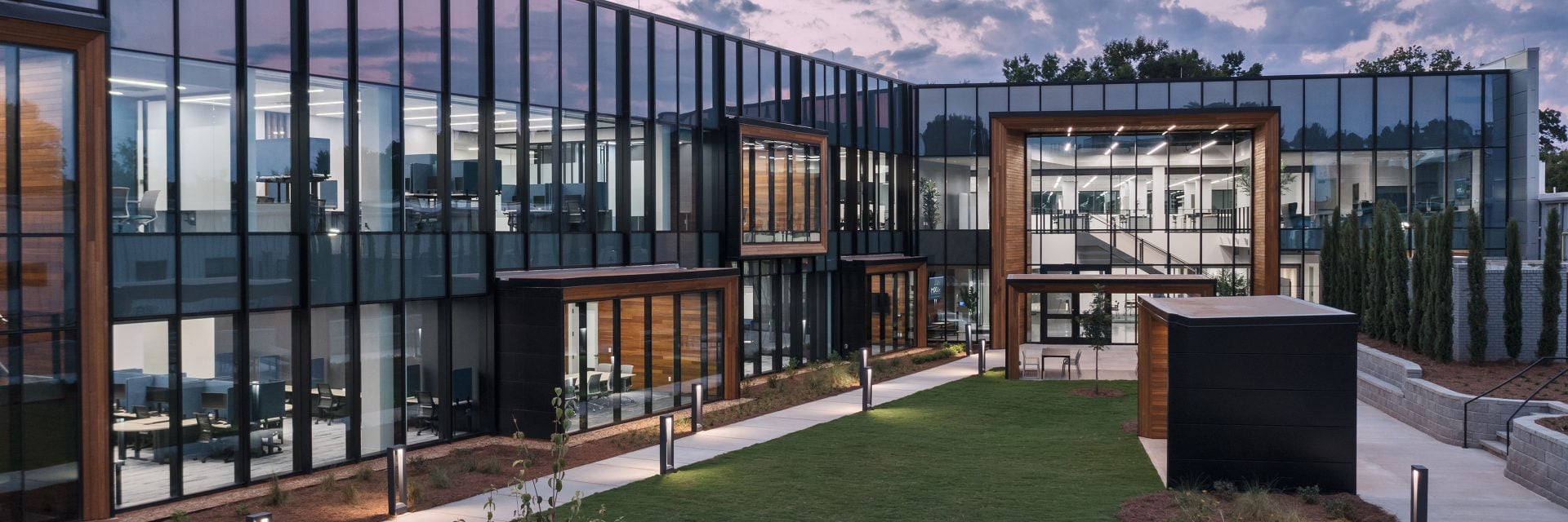 grass next to modern R&D building