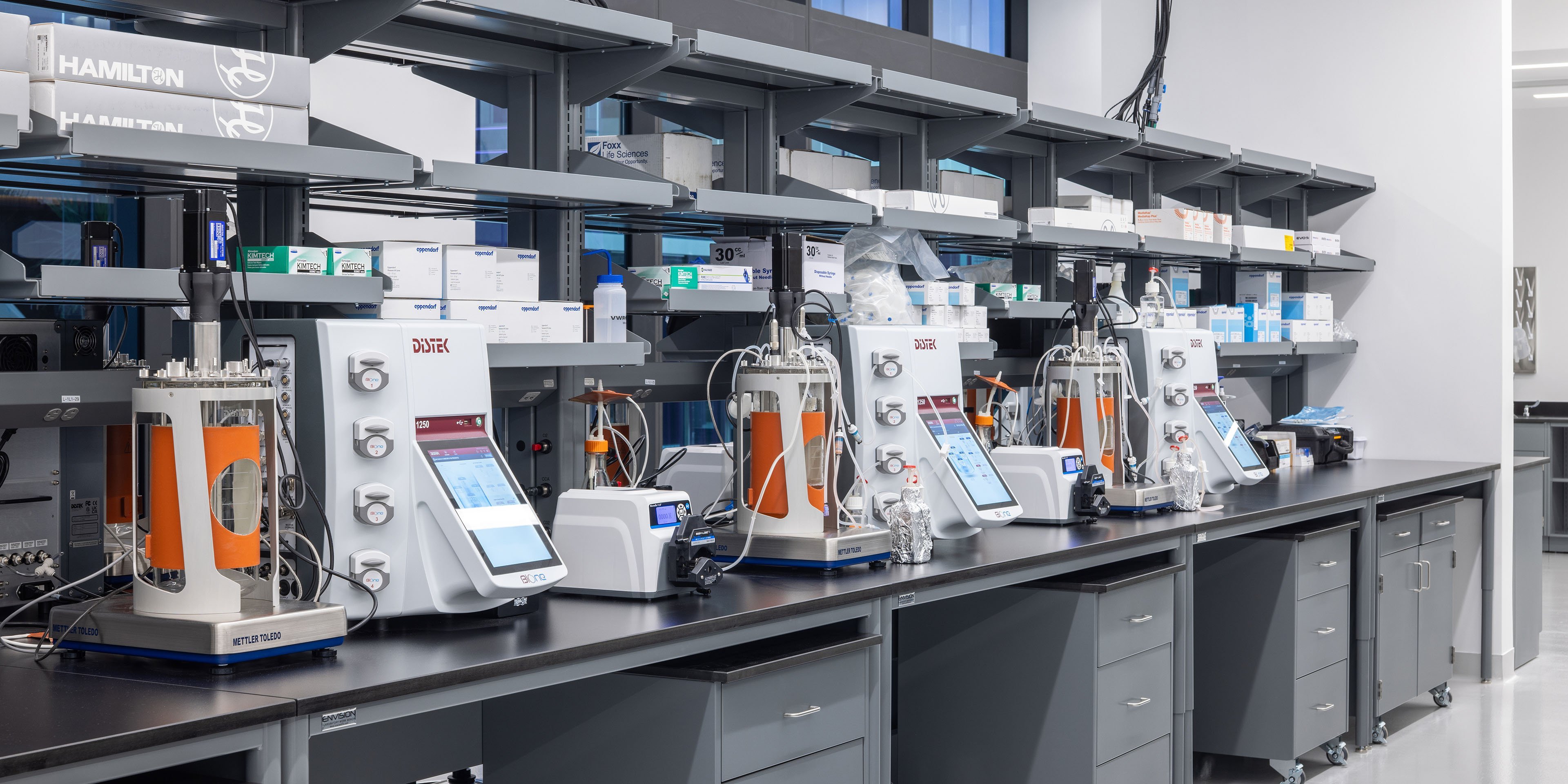 Cell culture in 5L benchtop vessels at biotech training facility