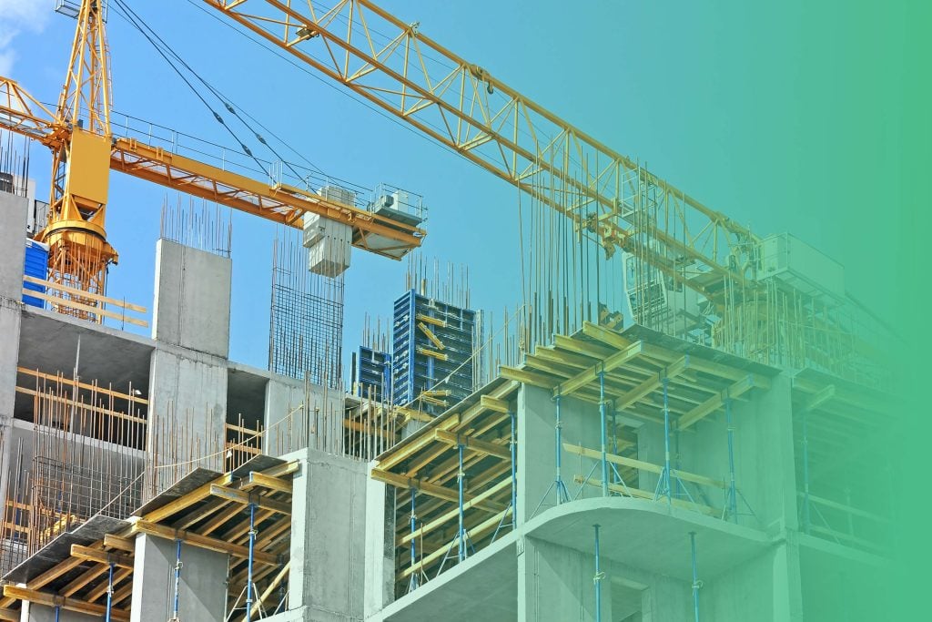 green filter on industrial construction site