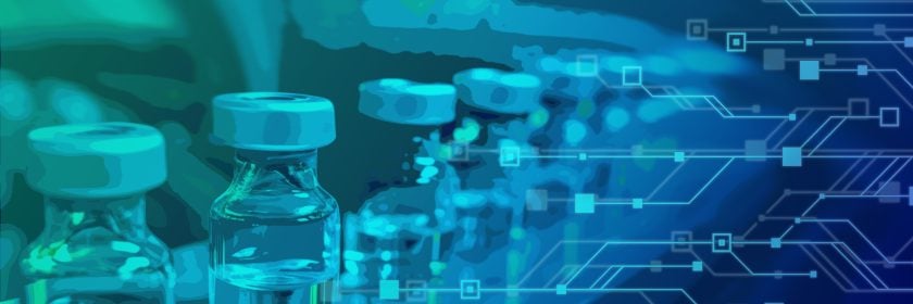 Biopharma vial filling line with a digital technology overlay