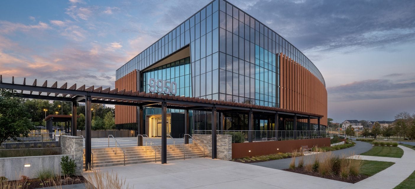 Exterior Cell Therapy Building at Sunset