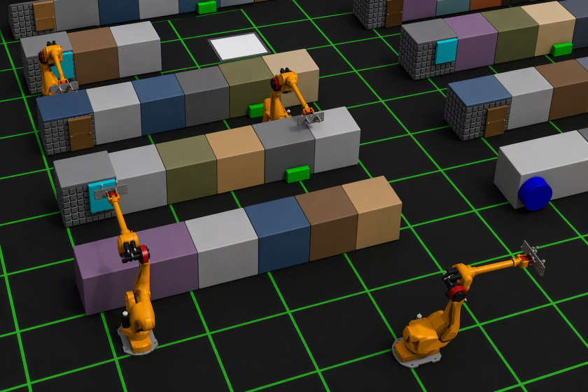 simulated movement of AMRs